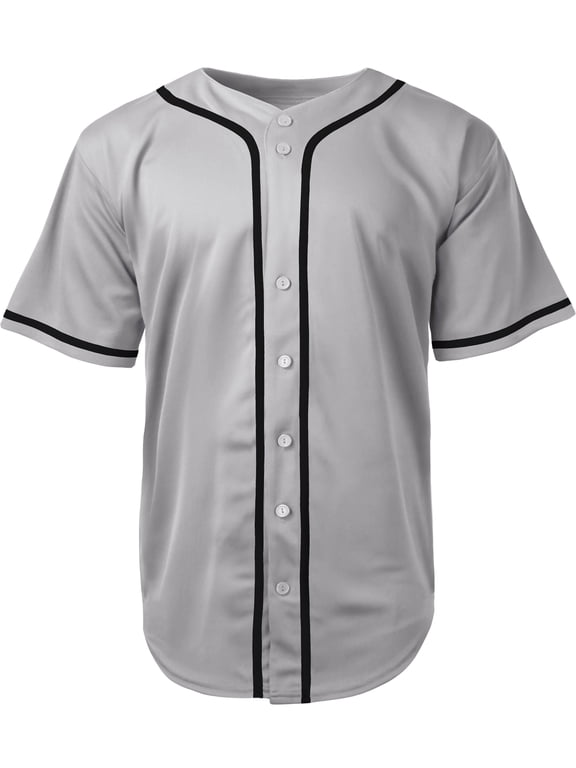Mens Team Sports Printable Blank Jersey Baseball Collar Button Up T Shirts