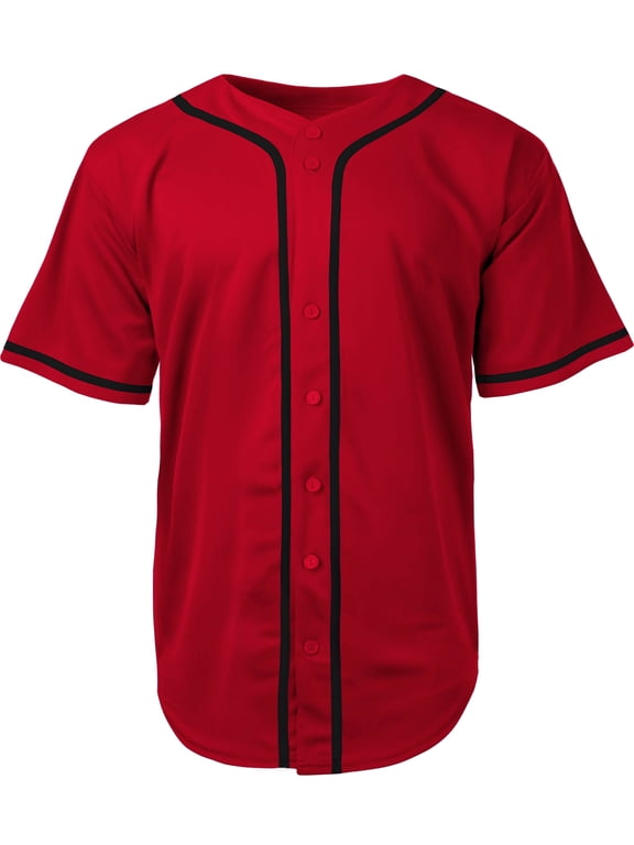 Mens Team Sports Printable Blank Jersey Baseball Collar Button Up T Shirts