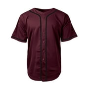 Ma Croix Mens Team Sports Printable Blank Jersey Baseball Collar Button Up T Shirts