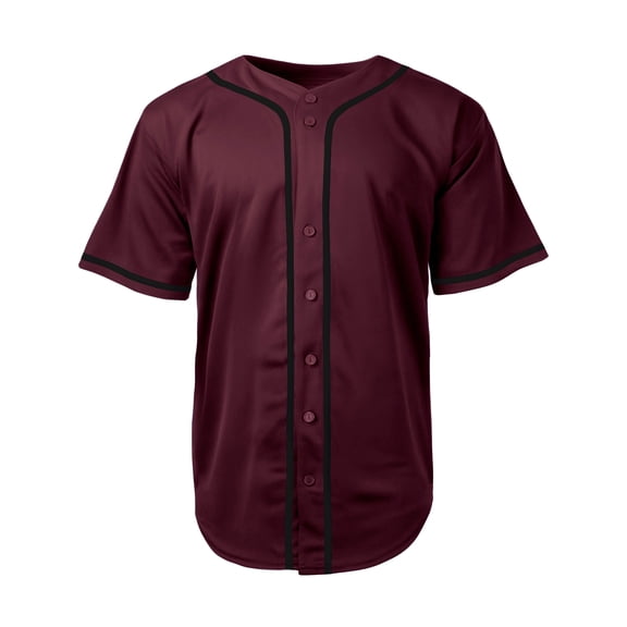 Ma Croix Mens Team Sports Printable Blank Jersey Baseball Collar Button Up T Shirts