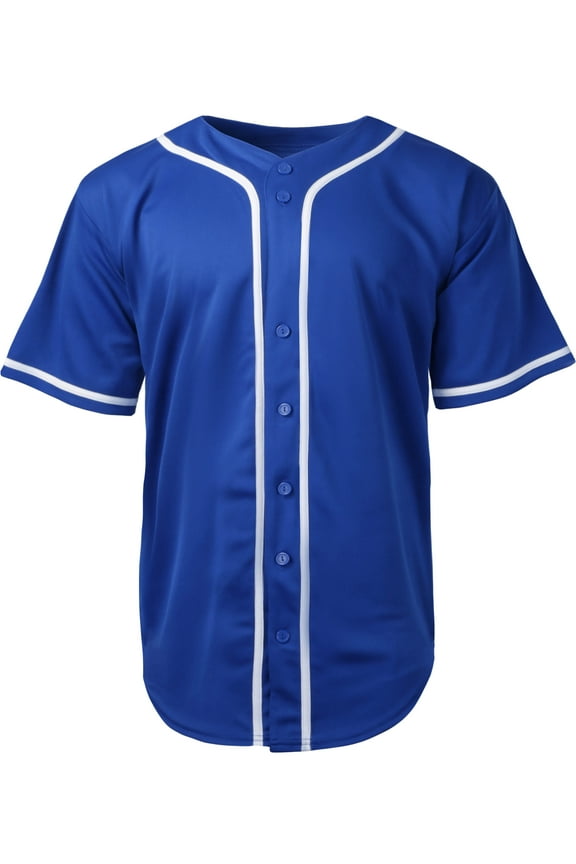 Mens Team Sports Printable Blank Jersey Baseball Collar Button Up T Shirts