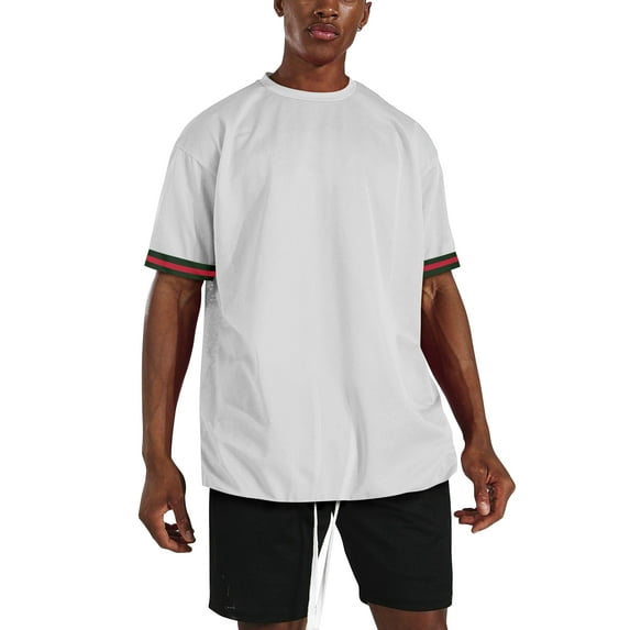 Ma Croix Mens Three-Tone Athletic Crew Neck Short Sleeve T-Shirts