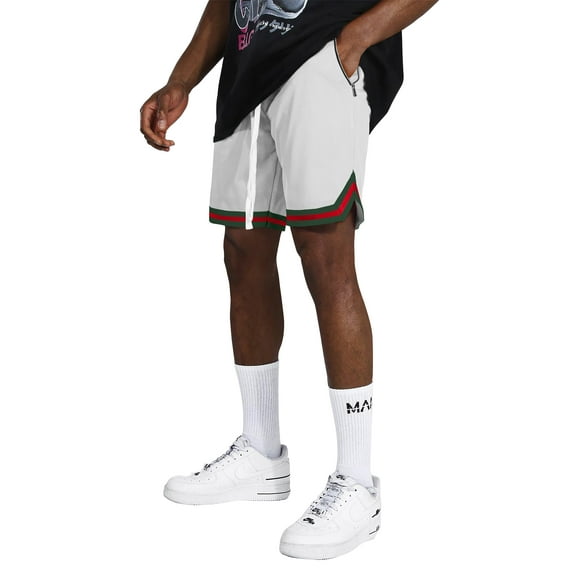 Ma Croix Mens Three-Tone Basketball Athletic Mesh Shorts with Pockets