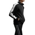 thumbnail image 1 of Ma Croix Mens Track Jacket with Button Sleeve Accents Full Zip Active Slim Fit, 1 of 7