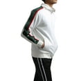 thumbnail image 1 of Ma Croix Mens Track Jacket with Button Sleeve Accents Full Zip Active Slim Fit, 1 of 7
