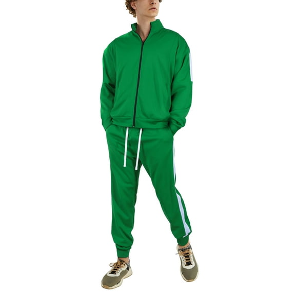 Ma Croix Mens Tracksuit USA Made Striped Active Workout Casual Sweat Suit Combo