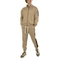 thumbnail image 1 of Ma Croix Mens Tracksuit USA Made Striped Active Workout Casual Sweatsuit Jacket & Pants Set, 1 of 7