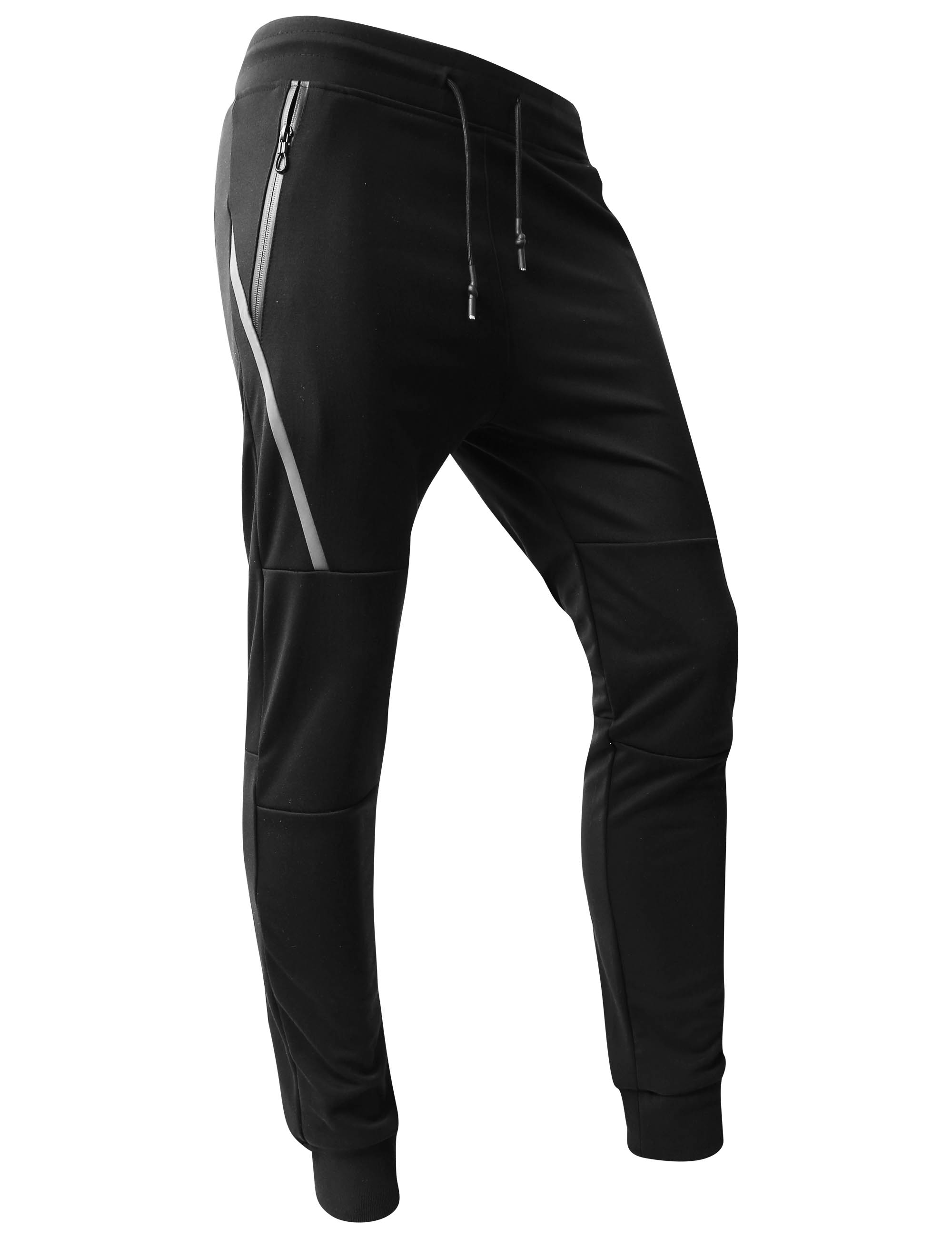 Ma Croix Mens Track Pants Thick Rainbow Striped Skinny Fit Stretch