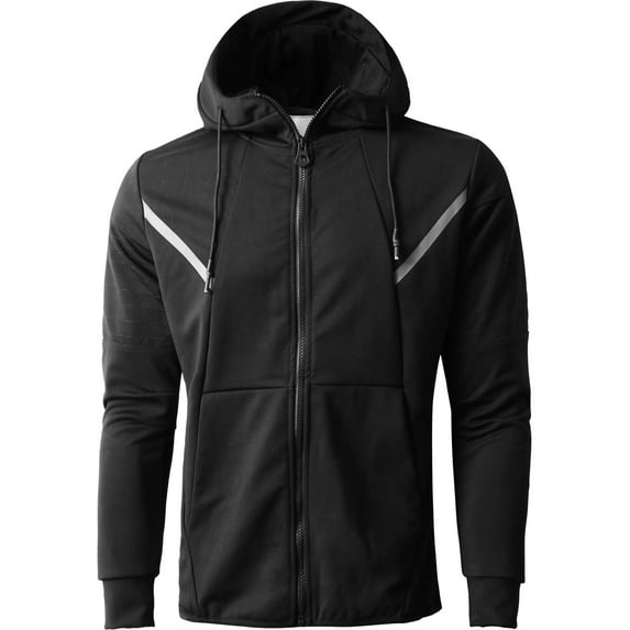 Ma Croix Mens Tracksuit Zip Up Hoodie Jacket and Jogger Pants Slim Fit Premium Athletic Active Training