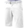 thumbnail image 1 of Ma Croix Mens Twill Chino Shorts with Belt Casual Roll Up Flat Front Classic Fit Pants, 1 of 5
