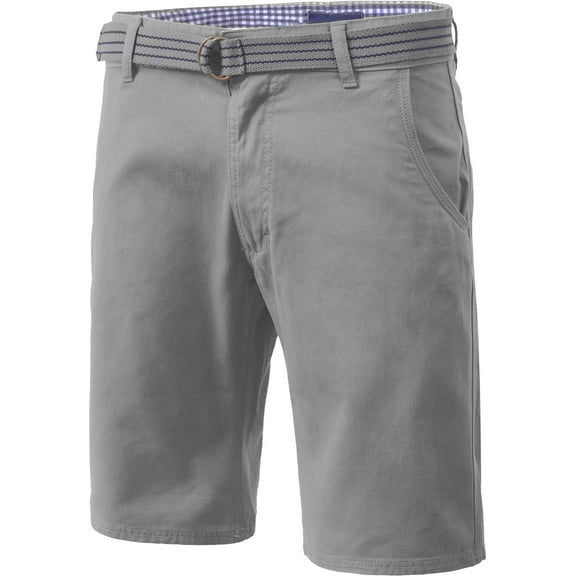 Ma Croix Mens Twill Chino Shorts with Belt Casual Roll Up Flat Front Classic Fit Pants