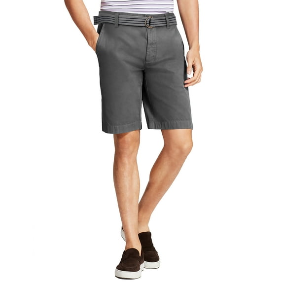Ma Croix Mens Twill Chino Shorts with Belt Flat Front Modern Fit