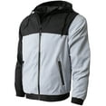 thumbnail image 1 of Ma Croix Mens Two Tone Hoodie Windbreaker Lightweight Slim Fit Quick Dry Outerwear Jacket, 1 of 5