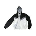 thumbnail image 1 of Ma Croix Mens Two Tone Windbreaker Hooded Jacket Lightweight Slim Fit Casual Hoodie, 1 of 2