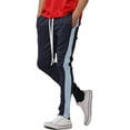 thumbnail image 1 of Ma Croix Mens Two Tone Zipper Jogger Pants Skinny Fit Training Slim Casual Elastic Athletic, 1 of 5