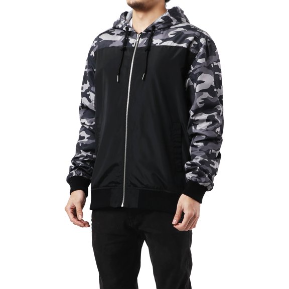 Ma Croix Mens Windbreaker Jacket Lightweight Slim Fit Zip Up Hoodie