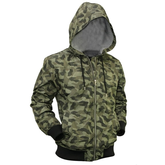 Ma Croix Mens Windbreaker Jacket Lightweight Slim Fit Zip Up Hoodie