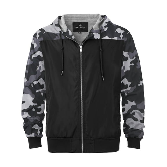 Ma Croix Mens Windbreaker Jacket Slim Fit Water & Wind Resistant Active Track Jacket