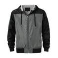 thumbnail image 1 of Ma Croix Mens Windbreaker Two Tone Jacket Slim Fit Water & Wind Resistant Active Track Jacket, 1 of 5