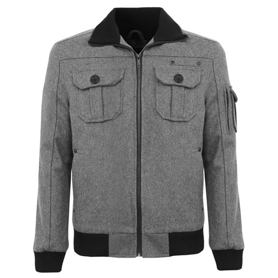 Ma Croix Mens Winter Military Commander Bomber Jacket with Two Front Pockets