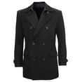 thumbnail image 1 of Ma Croix Mens Wool-Blend Double Breasted Car Coat Warm Winter Pea Jacket, 1 of 8