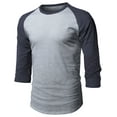 thumbnail image 1 of Ma Croix Super Soft Mens 3/4 Sleeve Baseball T Shirt Jersey Fitted Top, 1 of 2