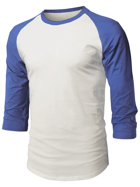 Super Soft Mens 3/4 Sleeve Baseball T Shirt Jersey Fitted Top