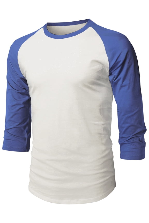 Super Soft Mens 3/4 Sleeve Baseball T Shirt Jersey Fitted Top
