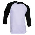thumbnail image 1 of Ma Croix Super Soft Mens 3/4 Sleeve Baseball T Shirt Jersey Fitted Top, 1 of 2