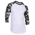 thumbnail image 1 of Ma Croix Super Soft Mens 3/4 Sleeve Baseball T Shirt Jersey Fitted Top, 1 of 2