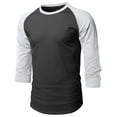 thumbnail image 1 of Ma Croix Super Soft Mens 3/4 Sleeve Baseball T Shirt Jersey Fitted Top, 1 of 2