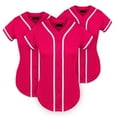 thumbnail image 1 of Ma Croix Women's Athletic Baseball Button Down Jersey 3-Pack, 1 of 7