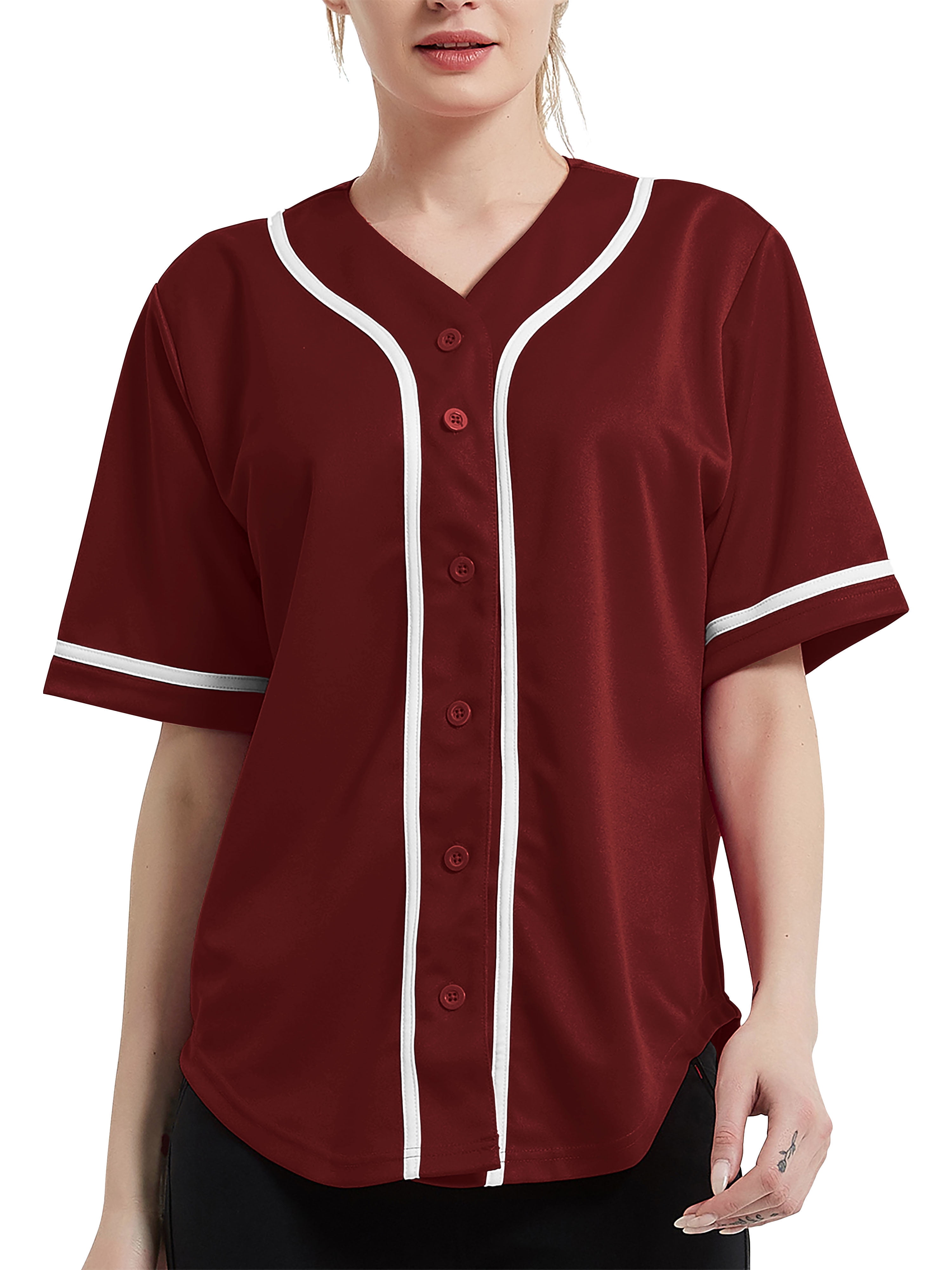 Ma Croix Women's Baseball Button Down Hip Hop Jersey