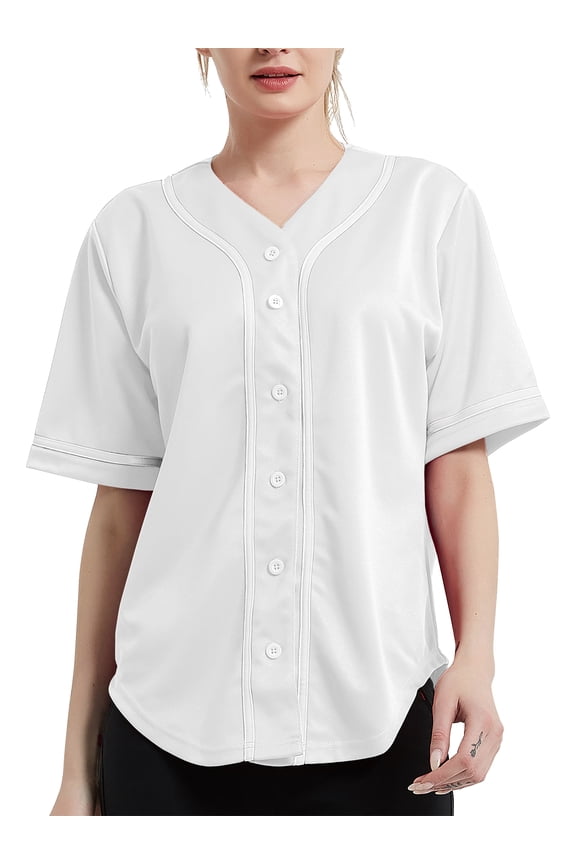 Women's Baseball Button Down Hip Hop Jersey