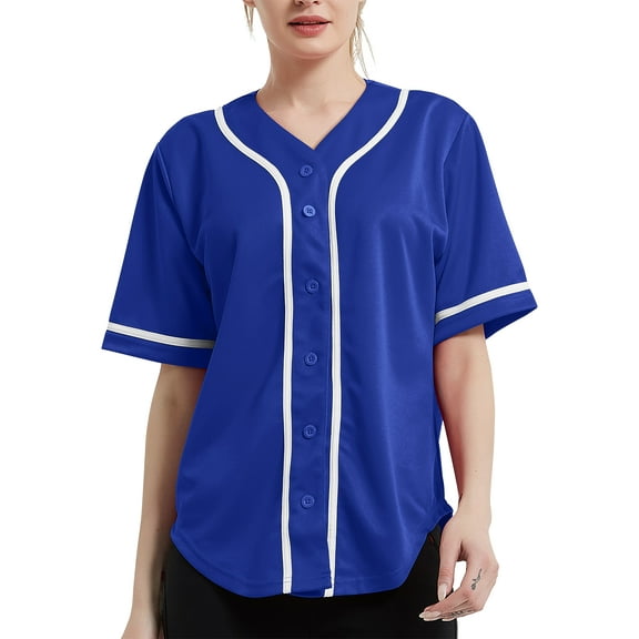 Ma Croix Women's Baseball Button Down Hip Hop Jersey