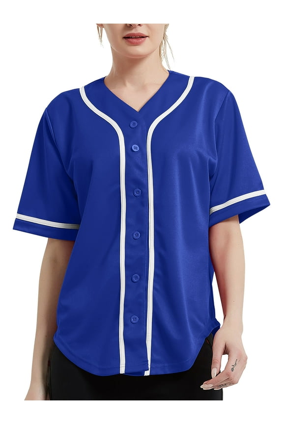 Women's Baseball Button Down Hip Hop Jersey