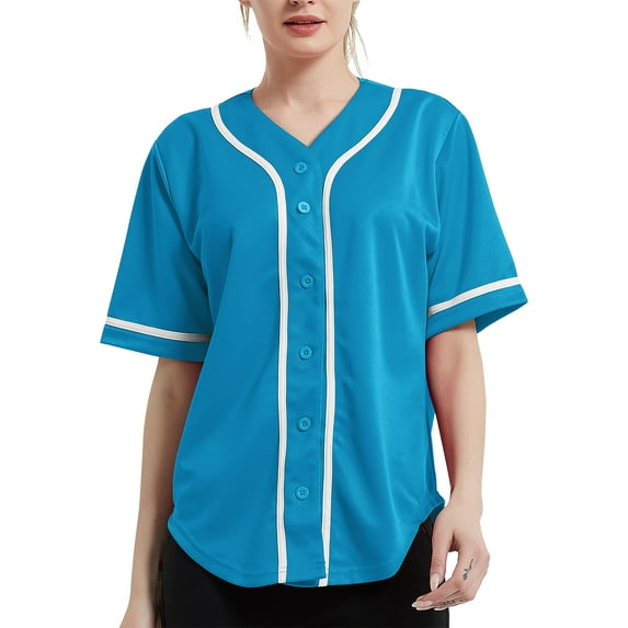 Ma Croix Women's Baseball Button Down Hip Hop Jersey