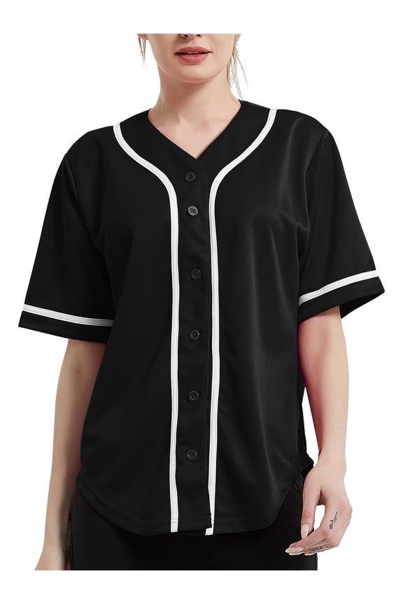 Women's Baseball Button Down Hip Hop Jersey