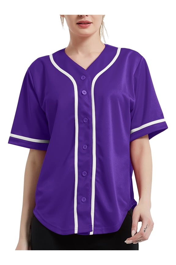 Women's Baseball Button Down Hip Hop Jersey
