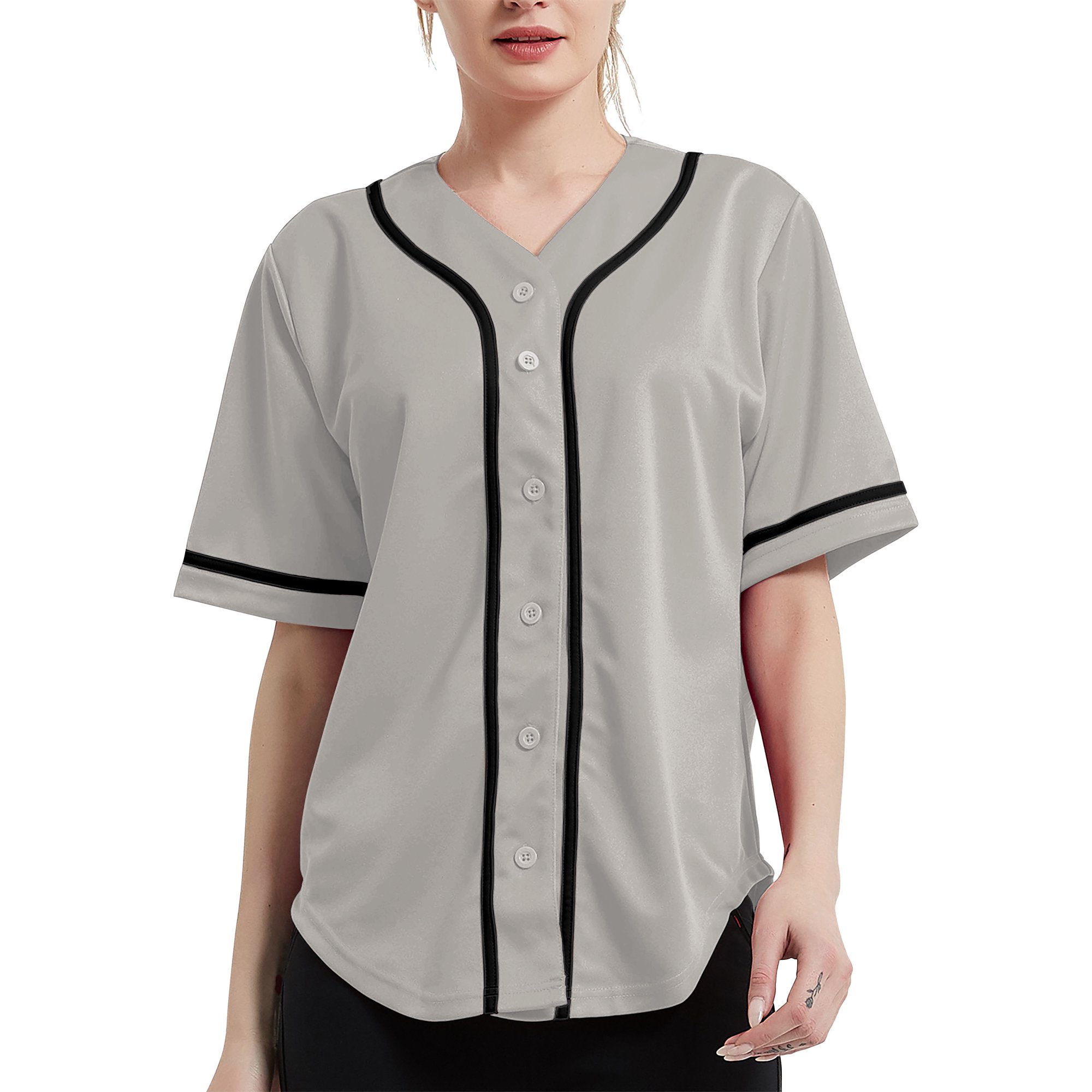 Ma Croix Women's Baseball Button Down Hip Hop Jersey 