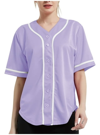 Toptie TOPTIE Women Baseball Jersey Hip Hop Hipster Button Down Baseball T  Shirt
