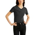thumbnail image 1 of Ma Croix Women's Casual Fit Deep V-Neck Collar Short Sleeve Cute Spring Summer T Shirt, 1 of 7