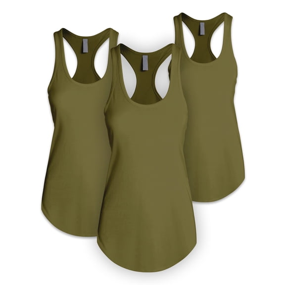 Ma Croix Women's Cotton Racerback Sleeveless Casual Tank Top 3-Pack