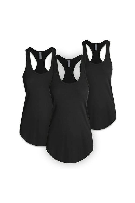 Women's Cotton Racerback Sleeveless Casual Tank Top 3-Pack