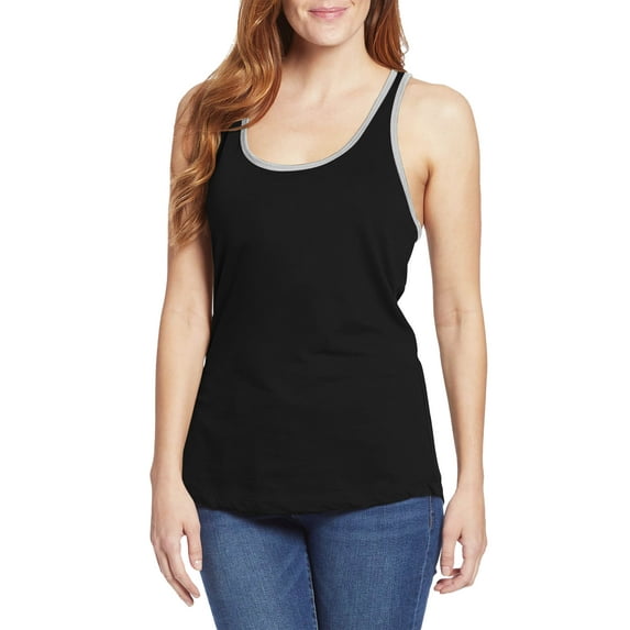 Ma Croix Women's Racer Back Sleeveless Tee Shirts with Contrast Binding Slassic Workour Tank Top