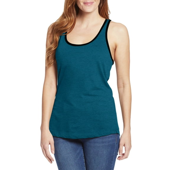 Ma Croix Women's Racer Back Sleeveless Tee Shirts with Contrast Binding Slassic Workour Tank Top