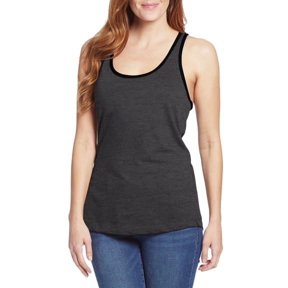 Ma Croix Women's Racer Back Sleeveless Tee Shirts with Contrast Binding Slassic Workour Tank Top