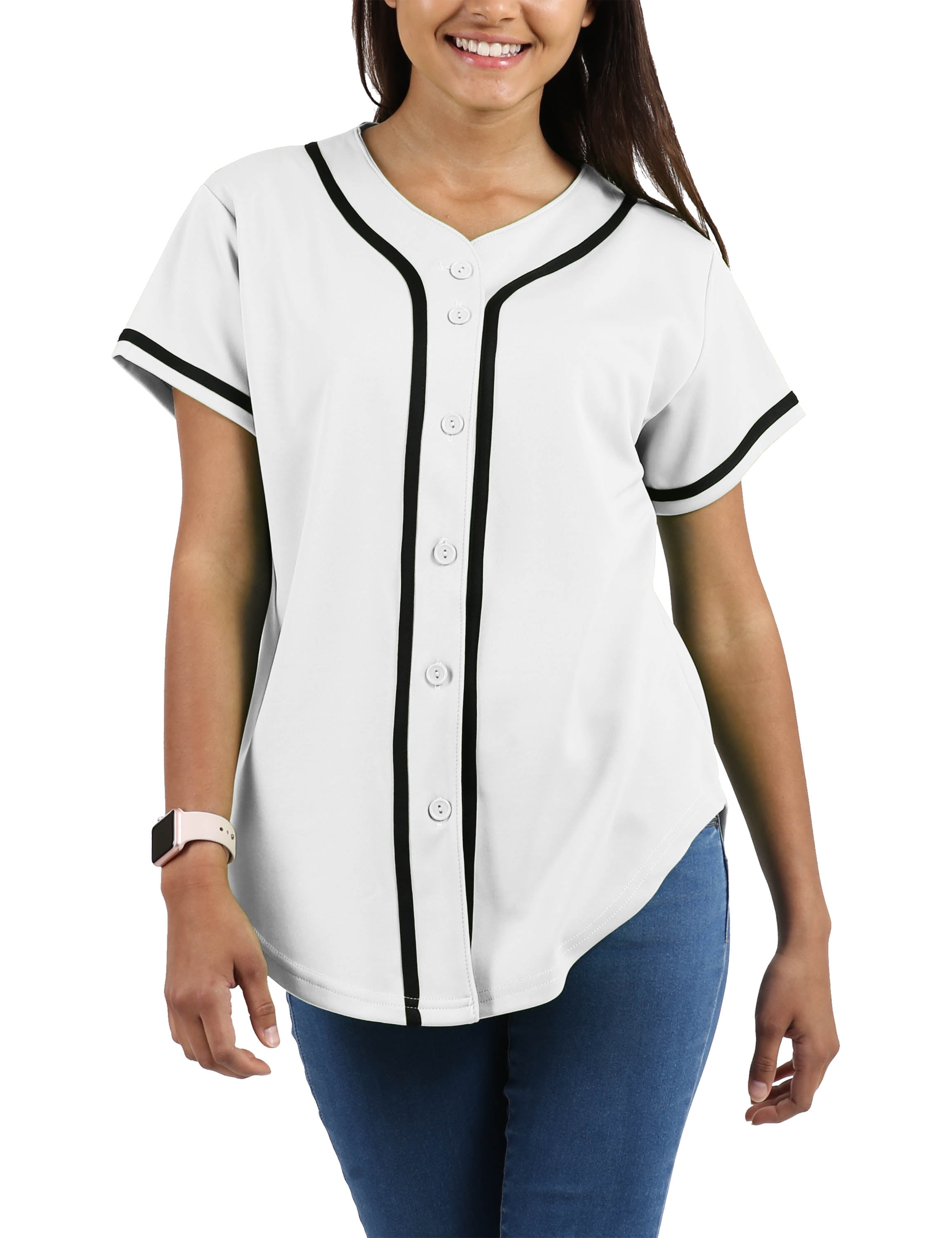 Ma Croix Womens Baseball Button Down Jersey Hip Hop Softball