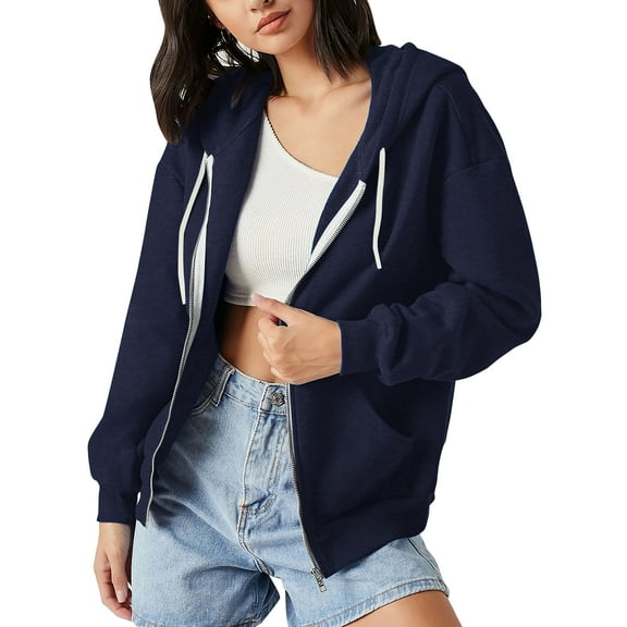 Ma Croix Womens Casual Tri-Blend Zip-Up Fleece Hoodie Double Lined Hood Sweater