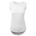 thumbnail image 1 of Ma Croix Womens Cotton Blend Tank Top Sleeveless Shirt-tail Round Bottom T-shirt Ultra Soft Handfeel, 1 of 7